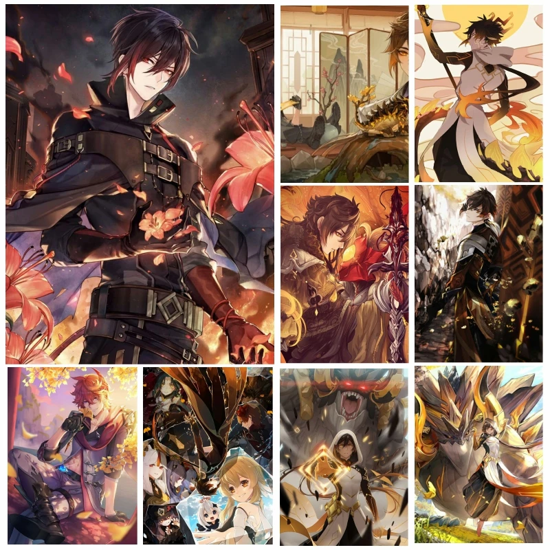 Diamond Painting Original God Influence Game Anime Super Burning Character Dragon Girl Cross Stitch Kit Home Decoration