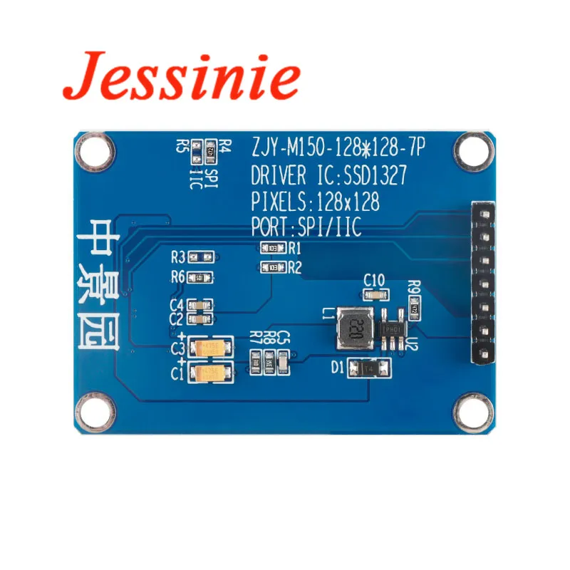 Módulo de Display LED LCD OLED, Interface para Arduino, Tela 128x128, 128x128, SSD1327, SPI, IIC, I2C, 4Pin, 7Pin