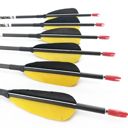 Flèches de carbone de chasse de tir à l'arc Spine350-900 avec la plume de dinde de 3 pouces ID4.2mm encoches d'arbre pour l'arc classique composé Longbow