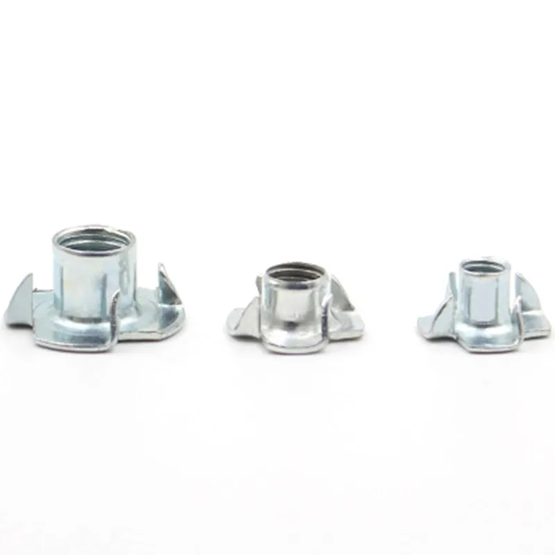 10ชิ้น/ล็อต M3 M4 M5 M6 M8 M10ชุบสังกะสีเฟอร์นิเจอร์สี่กรงเล็บ Nut Soundbox Nut สี่กรงเล็บ Nut ไม้โมเสคหมวกอ่อนนุช T Nut