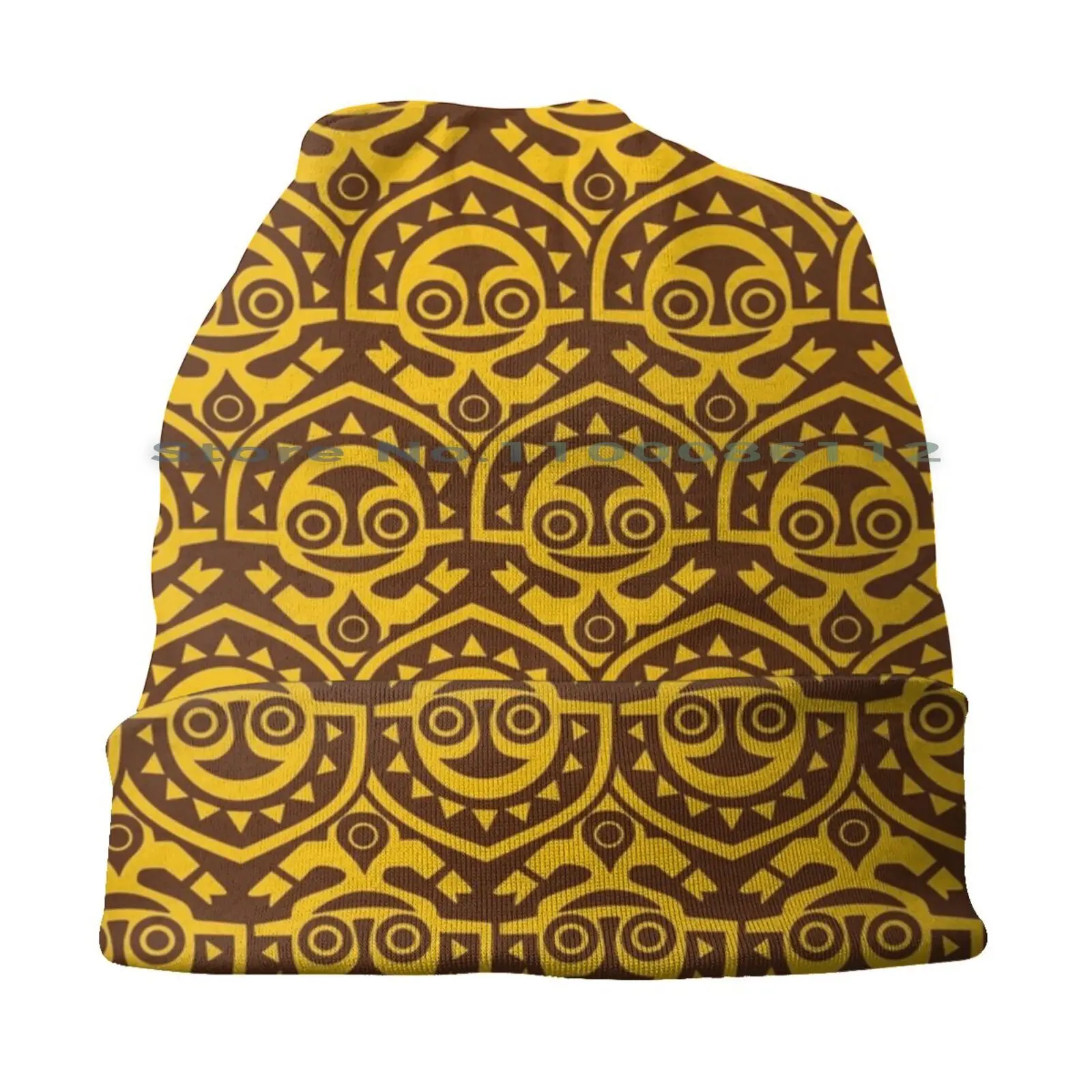 Polynesian Tiki Pattern Beanies Knit Hat Polynesian Tiki Brimless Knitted Hat Skullcap Gift Casual Creative