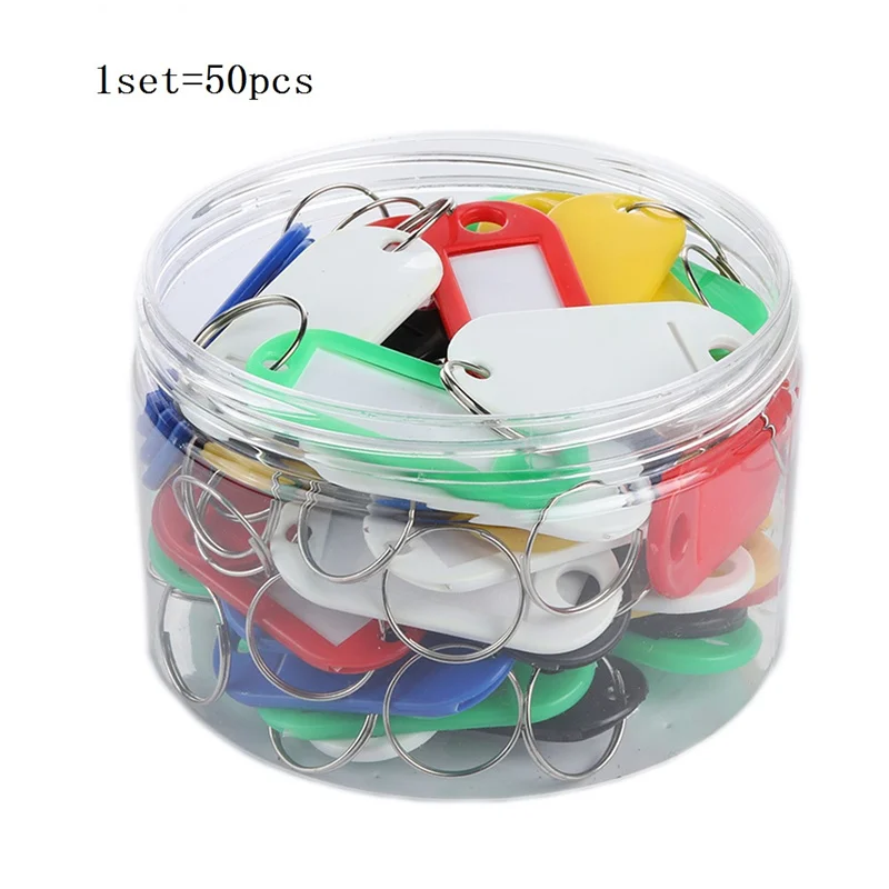 30Set/Lot Multicolor Keychain Key ID Label Tags Luggage ID Tags Hotel Number Classification Card Key Rings Keychain Wholesale