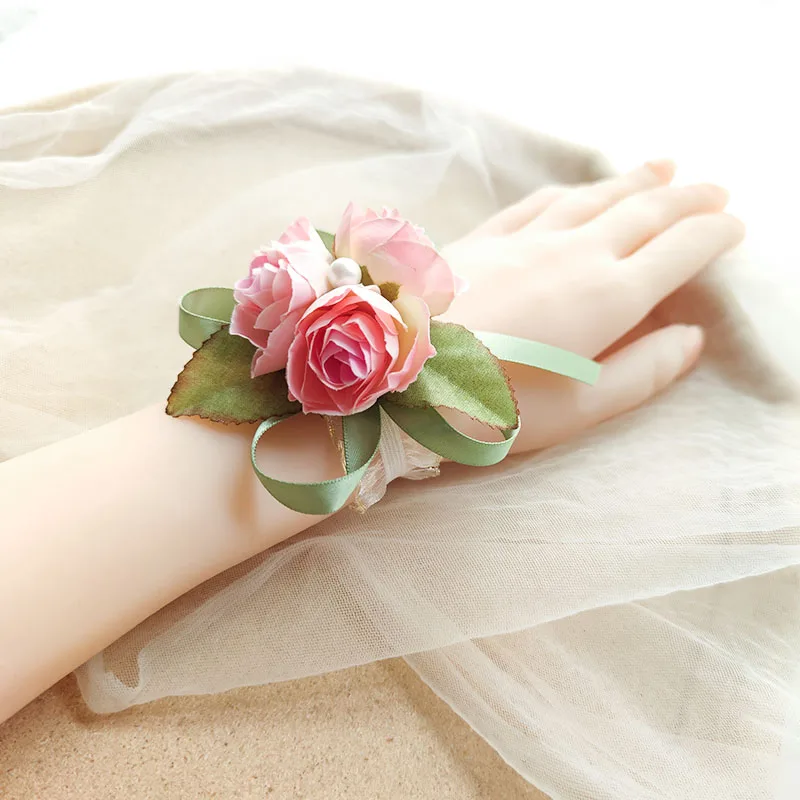 Bracciale da damigella d'onore Fleur corpetto da polso per accessori da sposa sposa Mariage mano fiori sorella ragazza festa Prom decorazione