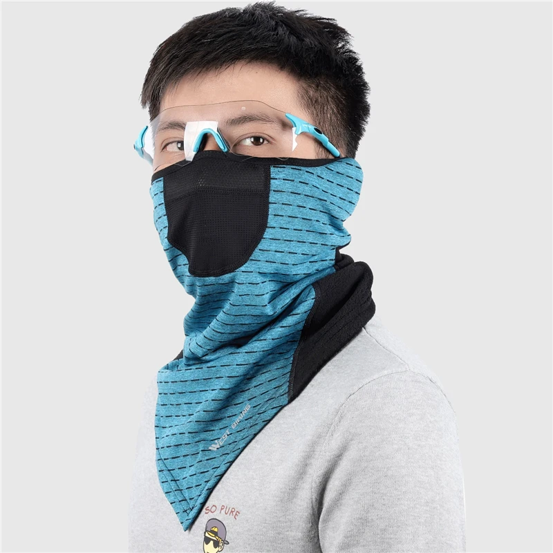 WEST BIKING Winter Bike Cycling Mask Fleece Thermal Bicycle Half Face Mask Scarf Warm Ear Protection Skiing Running Face Mask