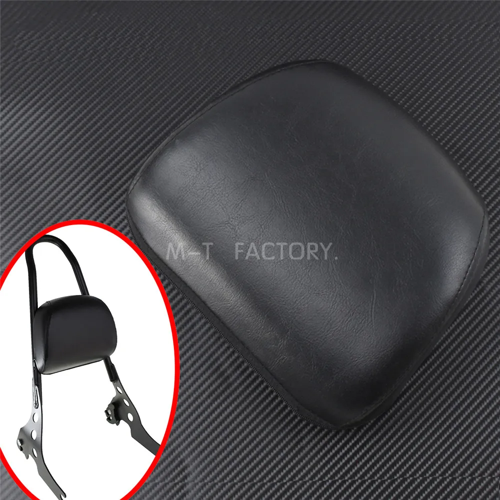 Motorcycle Sissy Bar Backrest Cushion Pad Seat Cover Black For Harley Sportster XL 883 1200 48 Iron Forty Eight  SuperLow