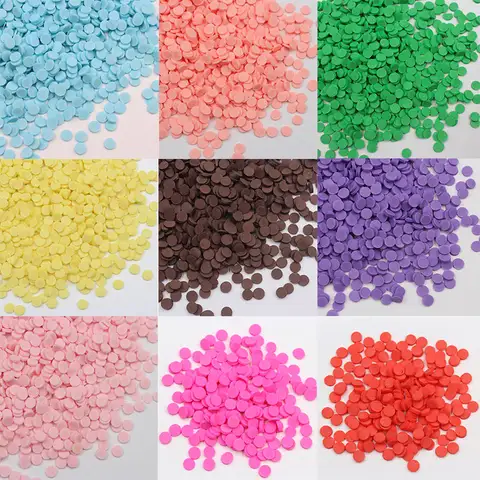 100g/Lot Polymer Soft Clay Round Shaped Wafer Sprinkles for Delicious Cake Decoration , DIY Filler Accessories