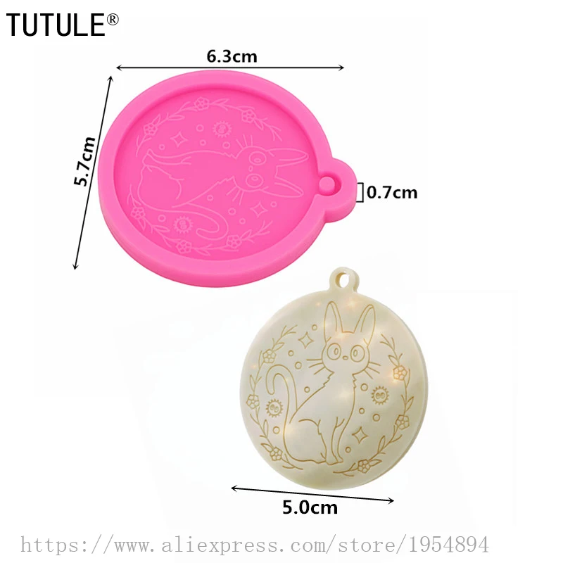 Shiny Glossy Cat Keychain Mold,Cat Pet Animal DIY Epoxy Resin Craft Keychain Jewelry Pendant Silicone Mold,Jewelry Mold,3d Mold