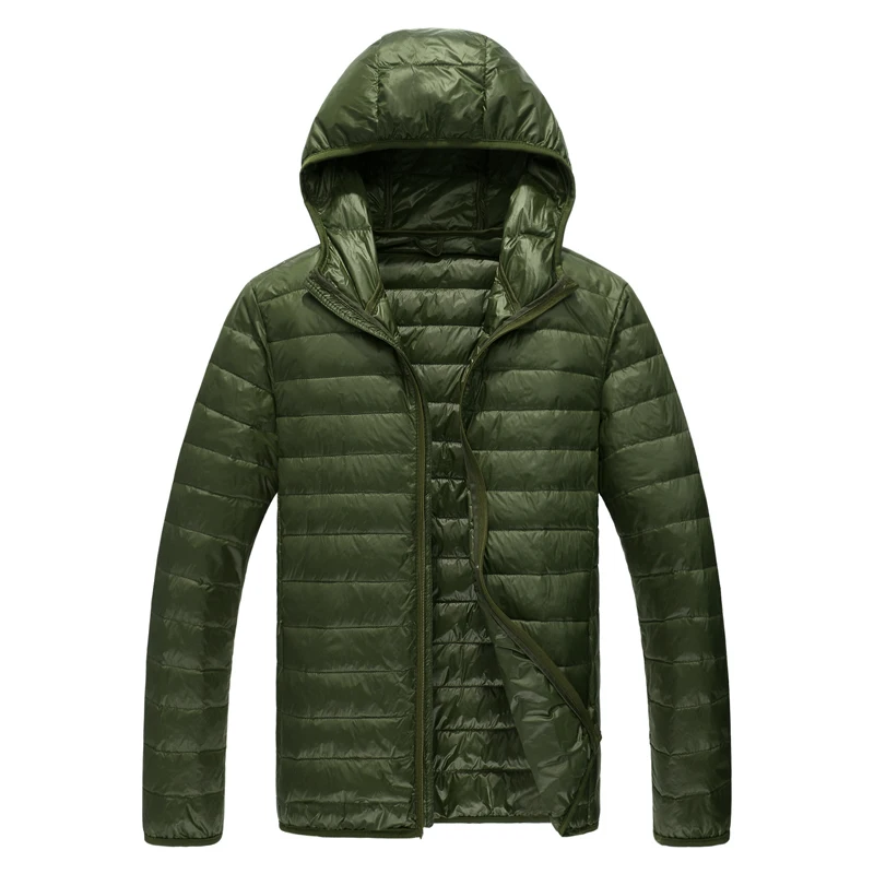 2026 Men's Lightweight Warm Coat, Winter Parkas Jacket Royal Blue Black Gray Red Green Male Light and Thin Coats