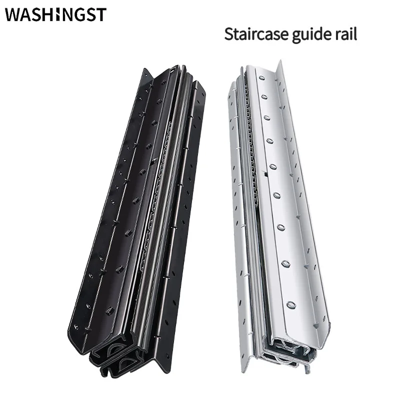 WASHINGST Bottom Fix Drawer Runners Heavy Stair Runners Rails Full Ball Bearing Runners Stair Runner Rail Bottom Mount