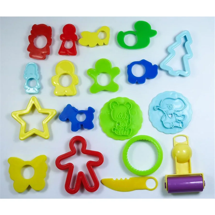 18Pcs/set DIY Clay Plasticine Mold Modeling Clay Building Tools Kits Animal Shape Moulds Play Dough Toy for Children Gift