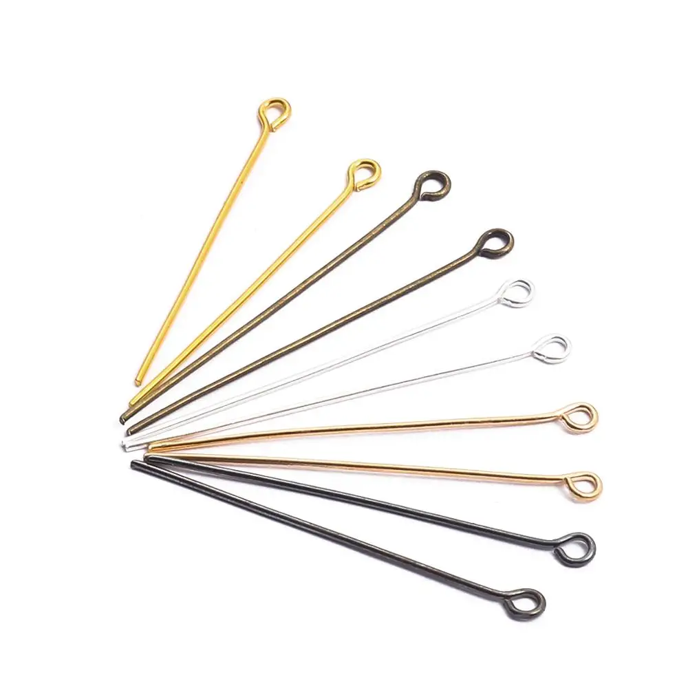 200pcs/lot Eye Head Pins 20 25 30 35 40 45 50mm Eye Pins Findings Diy Jewelry Making Supplies Accessories