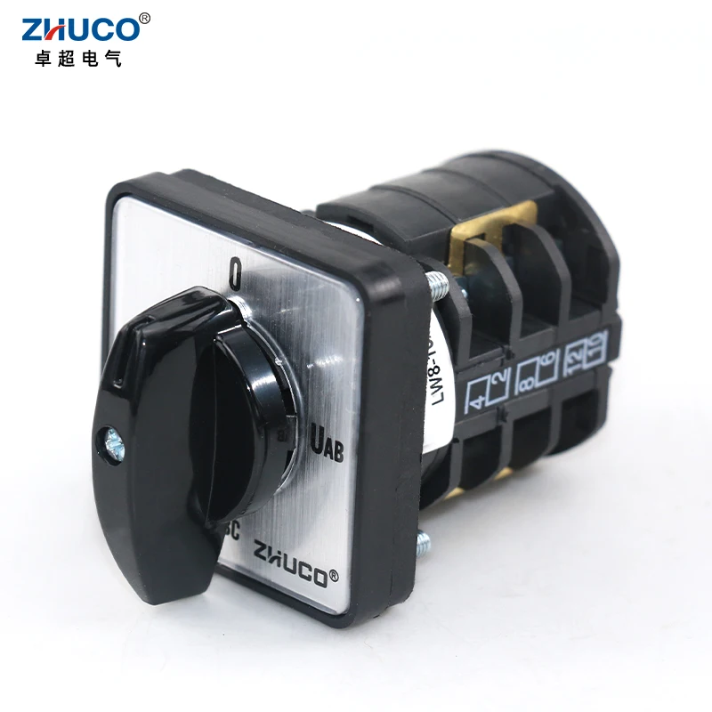 ZHUCO LW8D-10/YH3.3 10A 660V Four Position Three-Phase Measurement Voltmeter Conversion Selector Changeover Transfer Cam Switch