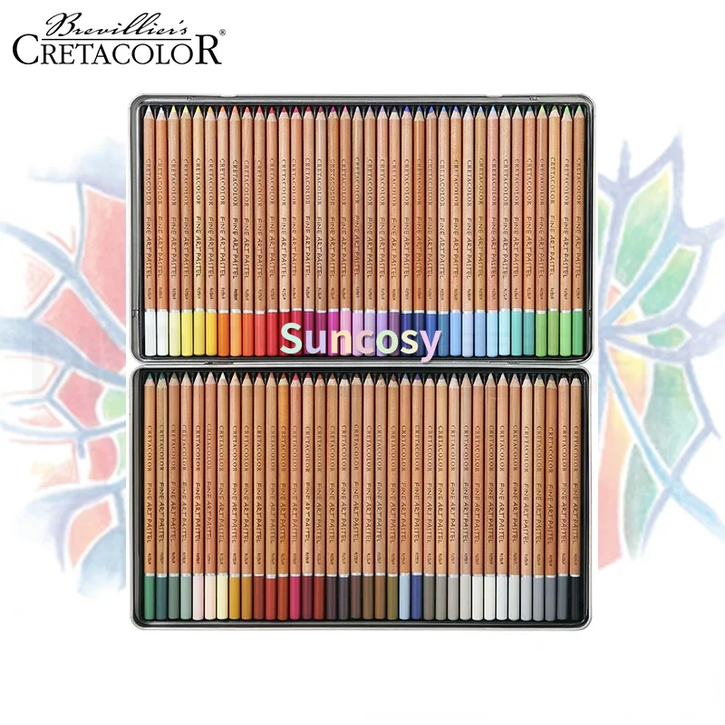 Cretacolor Fine Art Pastel Pencil Tin Boxed Set, Set of 12 24 36 72 Colors, Highly Pigmented and Extraordinarily Lightfast