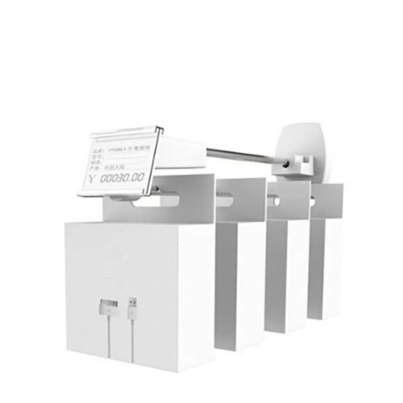 (50 Pcs/Lot ) 7 inch Length Magnet Key Included White Color Slot Wall Anti Theft Security Display Hook