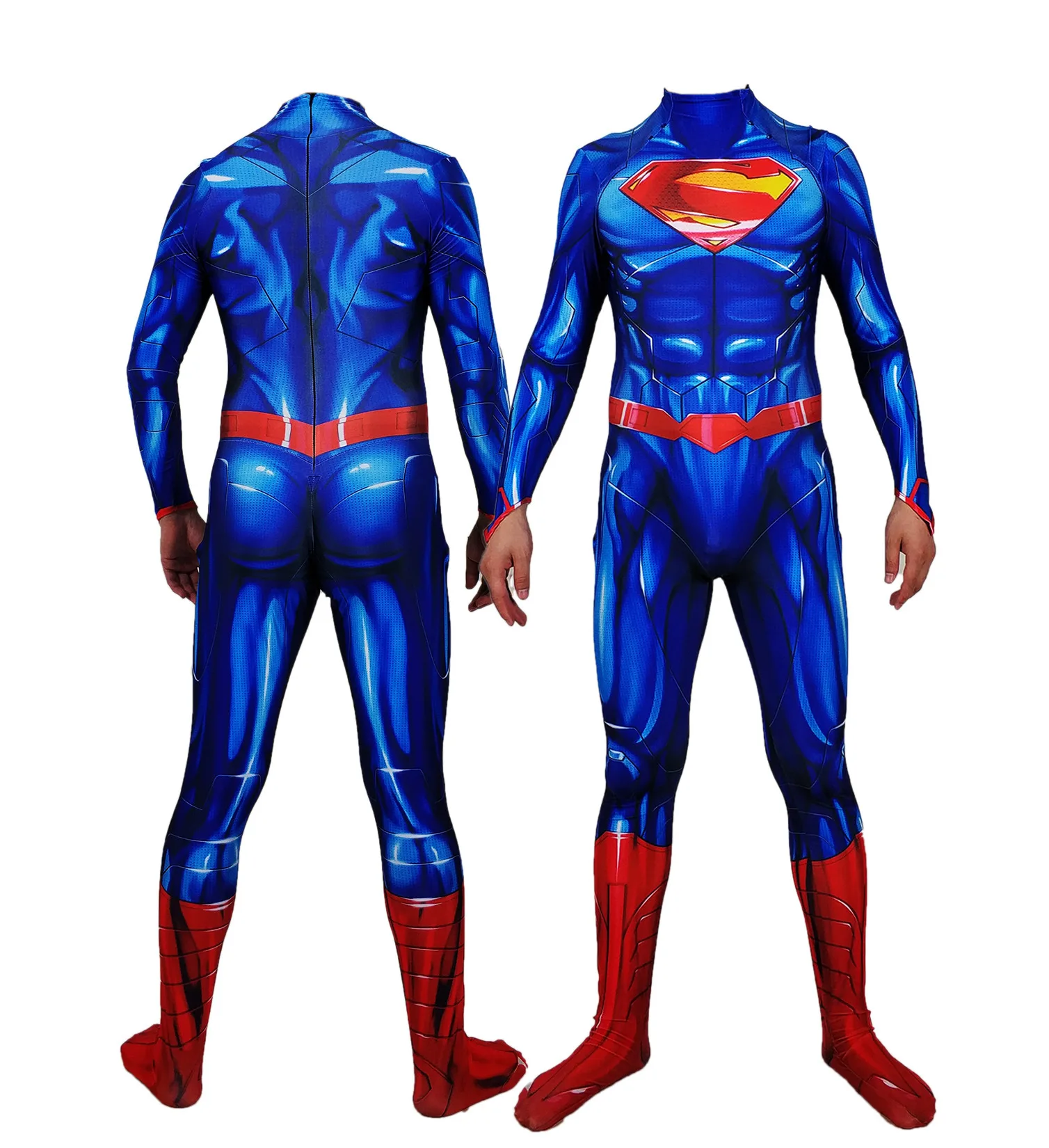 Blu nuovo 52 Clark Costume Cosplay supereroe uomo tuta ragazzi Zentai tute Halloween tuta adulti bambini