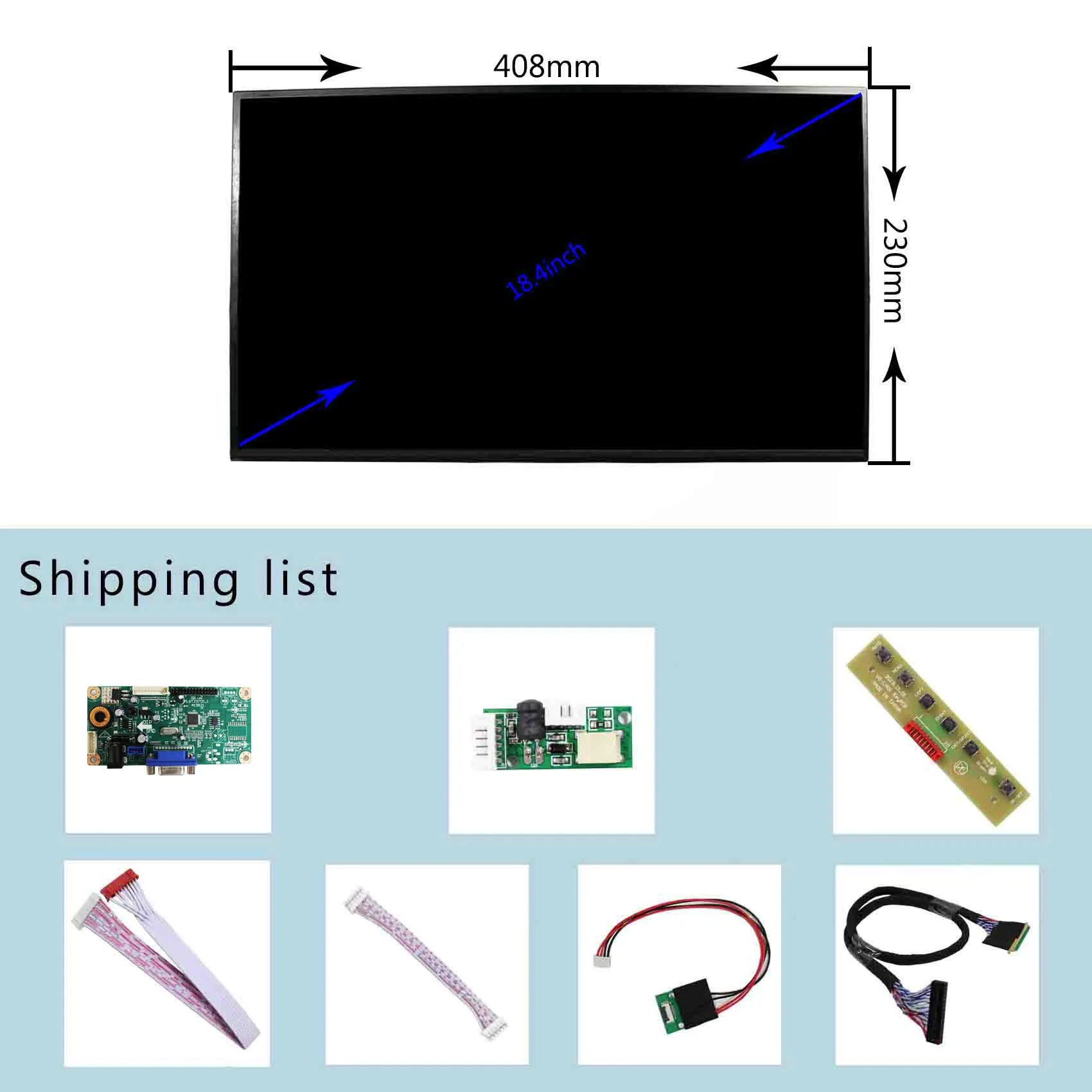 Tela lcd 191920x1080 40pin tela de laptop com placa controladora vga lcd