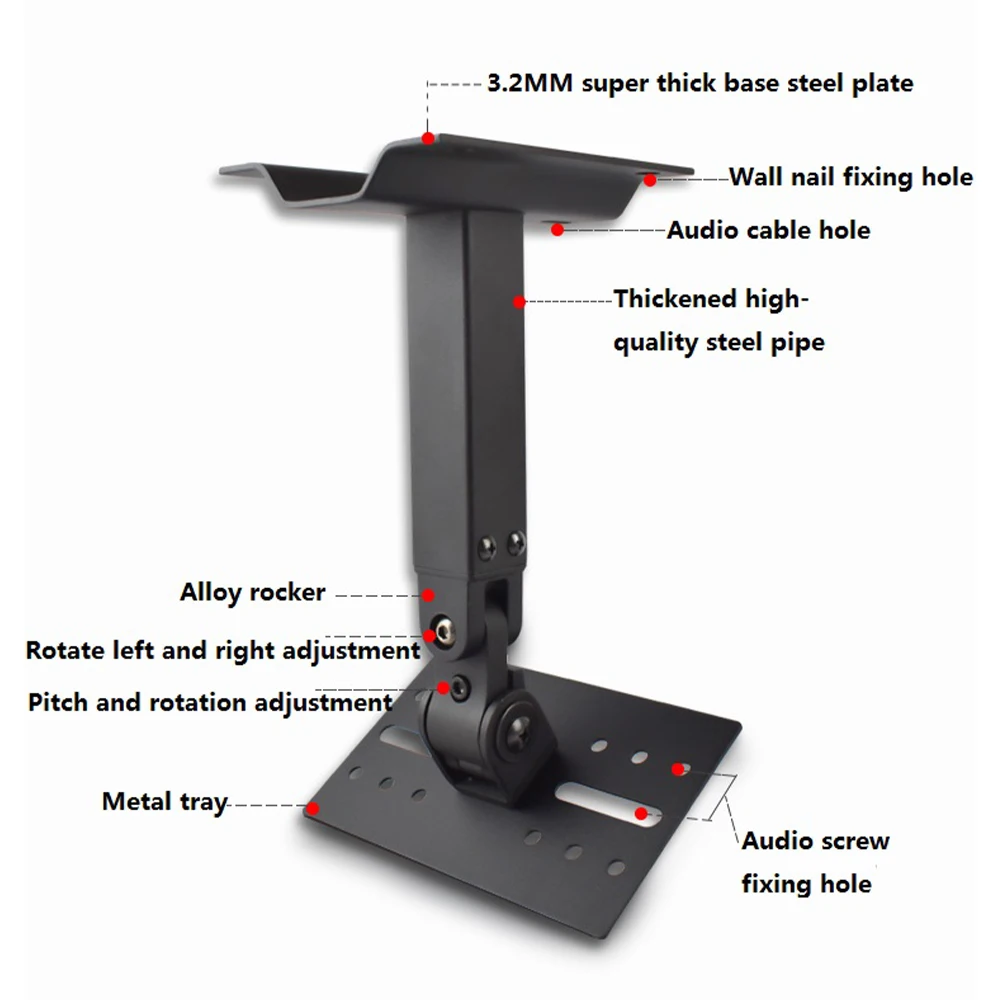 1pár univerzální reproduktor zeď namontovat držák strop depo skoba s otočný teleskopická naklonění úhel úpravu zahustíme audio rac