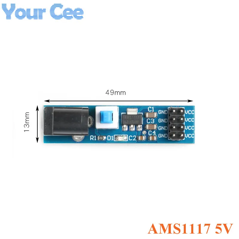 AMS1117 3V 5V ADJ Adjustable Step Down Buck Module 3.3V 5V Power Voltage Regulator Board with DC Jack Switch