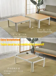 105x75cm japoński prostokąt Kotatsu Heat Table ogrzewacz do stóp podgrzewany niski Kotatsu kawy stół do komputera nogi do stołu zmontowany