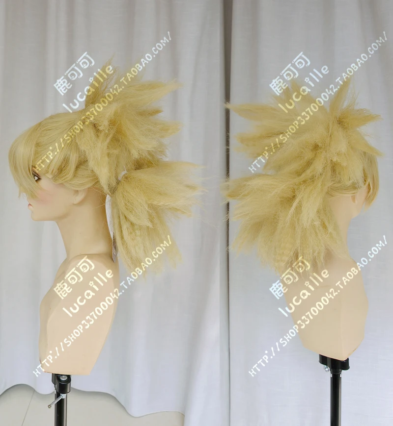 Anime Temari Nara Wig Golden Synthetic Hair Heat Resistent Cosplay Wigs + Wig Cap