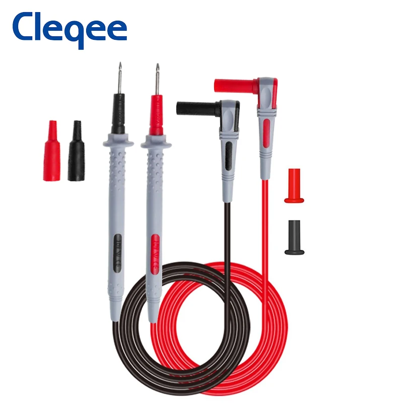 

Cleqee P1505 Upgraded Silicone Multimeter Probes Pen 4mm Banana Plug Test Lead with 2mm Copper Needle 1.5M 1000V/10A