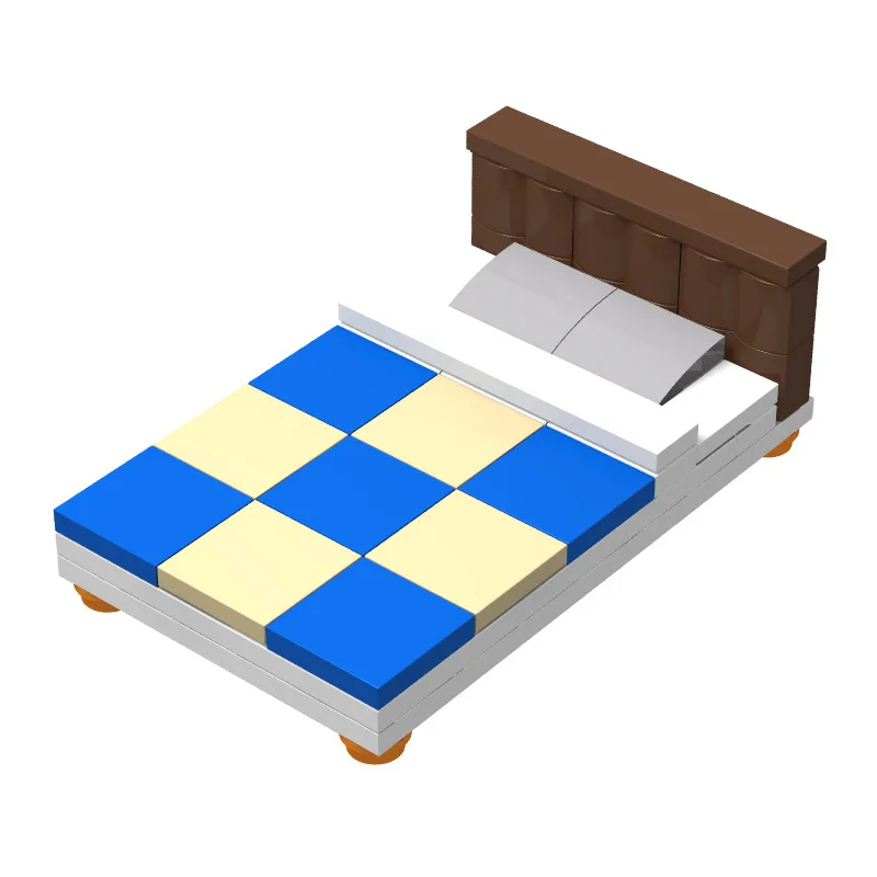 MOC Small Particle Modern Building Blocks Bed Combination Package Single Bed Double Bed Upper and Lower Bed Home Model Bricks