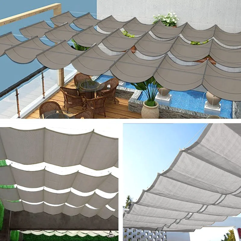 180GSM Grey HDPE Home dziedziniec pawilon parasol przeciwsłoneczny basen z baldachimem samochód teleskopowa siatka do parasol przeciwsłoneczny fal