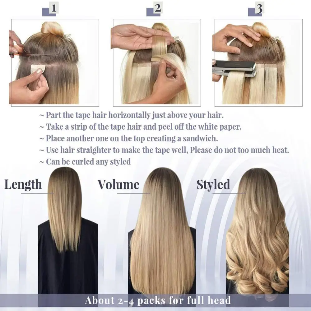 VeSunny Band in Haar Extensions Invisible Echte Menschliche Haar 50gr/20picec Ombre Nahtlose Kleber auf Haar Haut Schuss