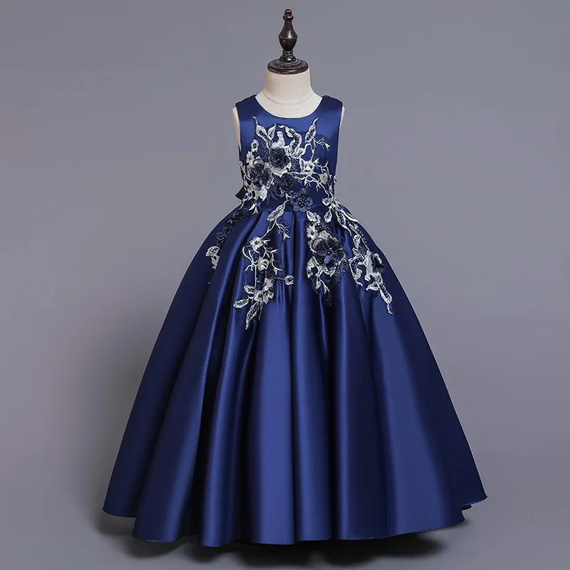 Abito da principessa da sera per bambini per la prima comunione abito lungo da sposa per bambina abito da ballo per bambini costume da spettacolo di bellezza per bambini