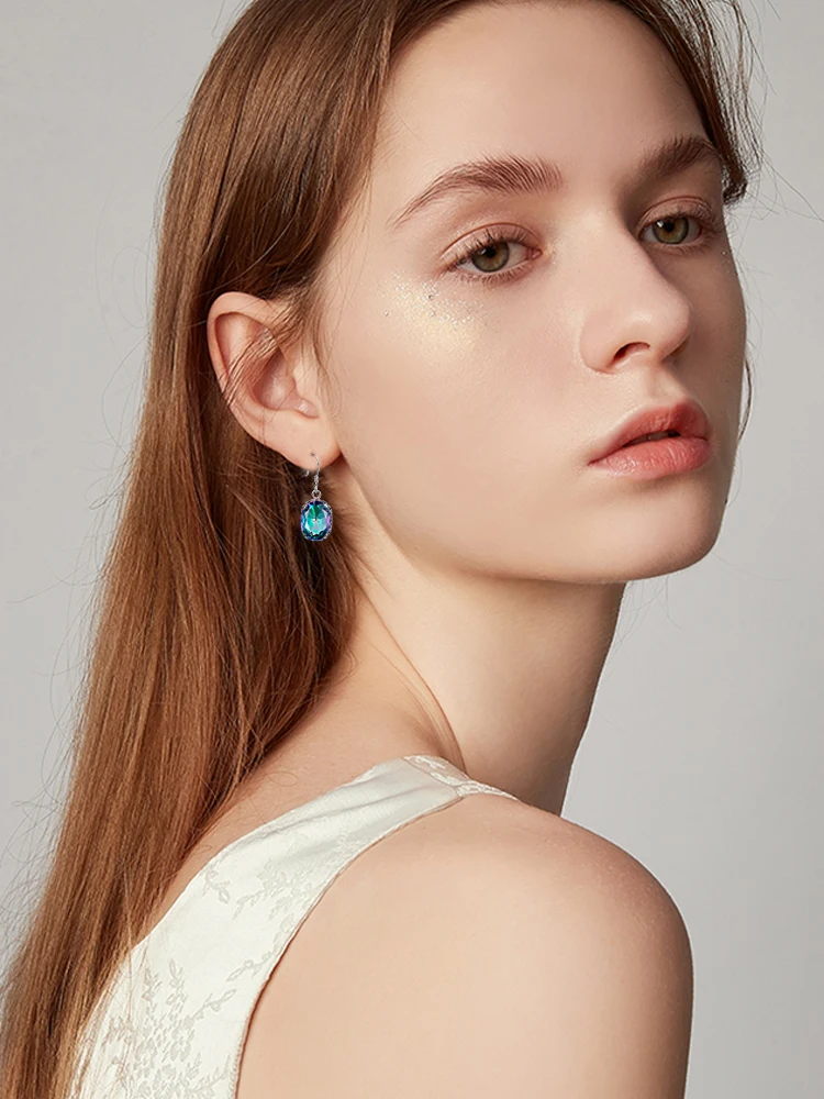 100% 925 Sterling Silber Ohrringe mit Regenbogen-Mystic-Topas, Hängeohrringe für Damen, Schmuckohrringe mit CZ-Steinen für Frauen – Detail 5