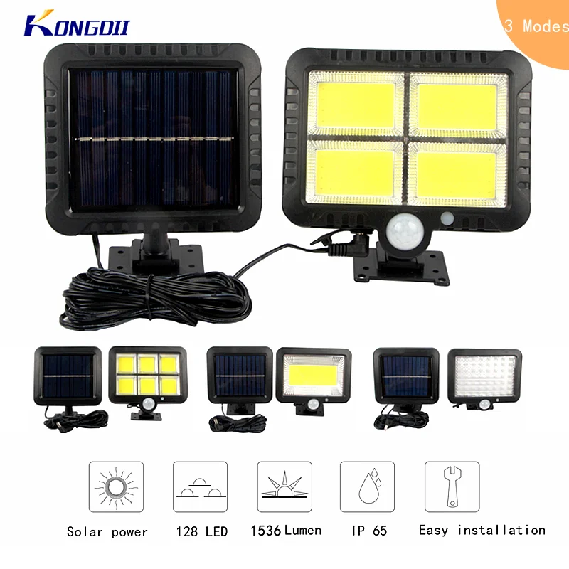 

128 Led Solar Lamp Wall Light Outdoor Waterproof PIR Motion Sensor Split Solar Powered Light Wall Lamp for Garden Street Path