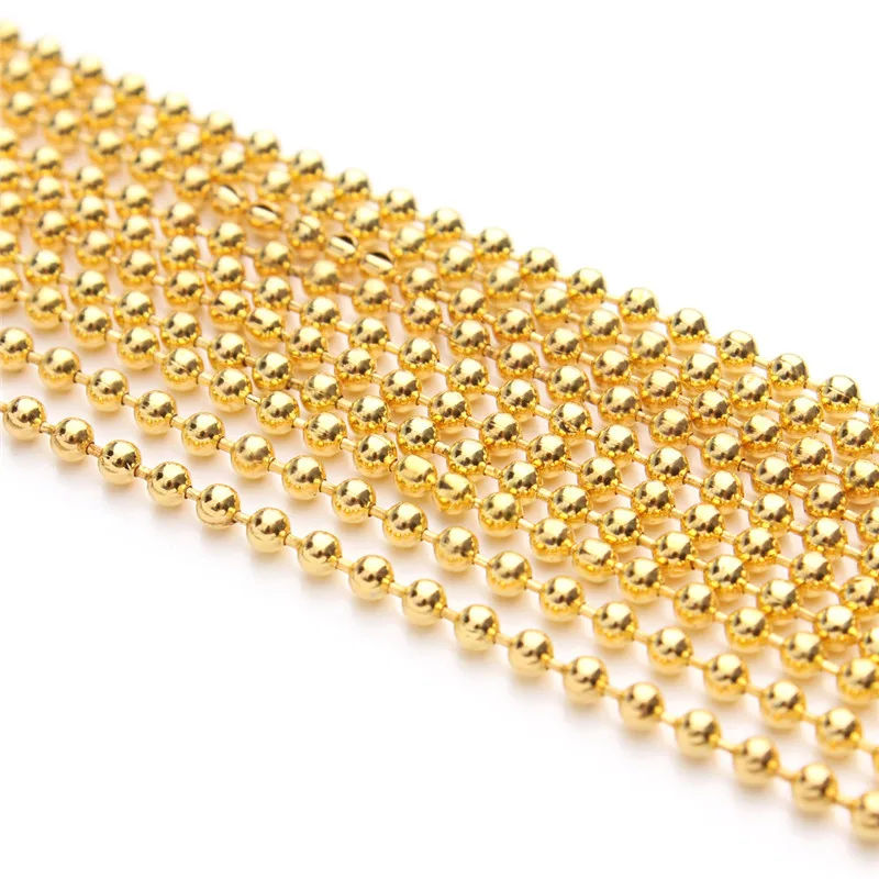 10 Meter 1.2 1.5 2 Mm Metal Ball Bead Kettingen Bulk Kettingen Ketting Ketting Voor Sieraden Maken Diy Armband Kettingen groothandel