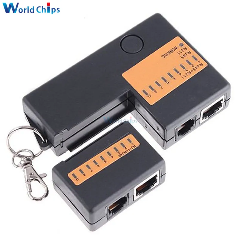 Portable Mini Network Cable Tester Tools RJ45 RJ11 RJ12 Network LAN Cable Tester With Key Chain