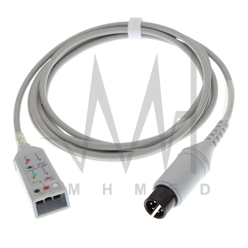 Compatible With GE-Maquette Pro 1000 6Pin Monitor 3 Leads ECG EKG Trunk Extension Cable,1K Resistance,For ASP Style Leadwire.