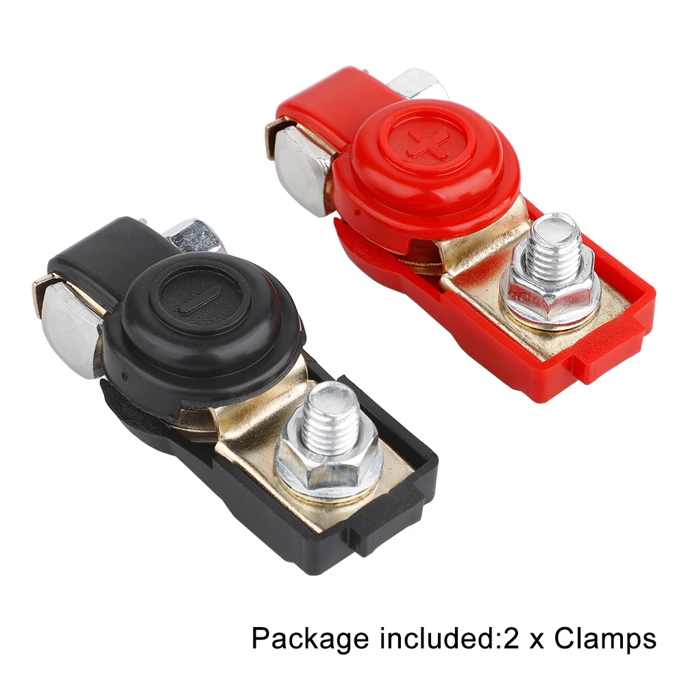 1 Pair Battery Clamp Car Battery Terminal Pile With Insulated Sheathed Battery Terminal Block