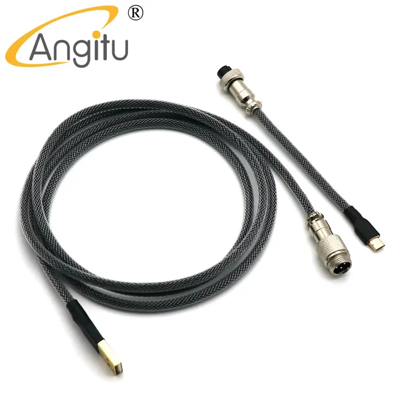 Angitu لوحة المفاتيح الميكانيكية نوع C كابل محمية PET الأكمام USB A لنوع C avator كابل مع GX12