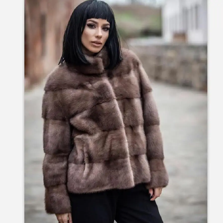 Manteau en fourrure de vison véritable pour femmes, 100% naturel, luxe, véritable fourrure de vison, vestes pour femmes, oversize, hiver, nouvelle arrivée, 2021