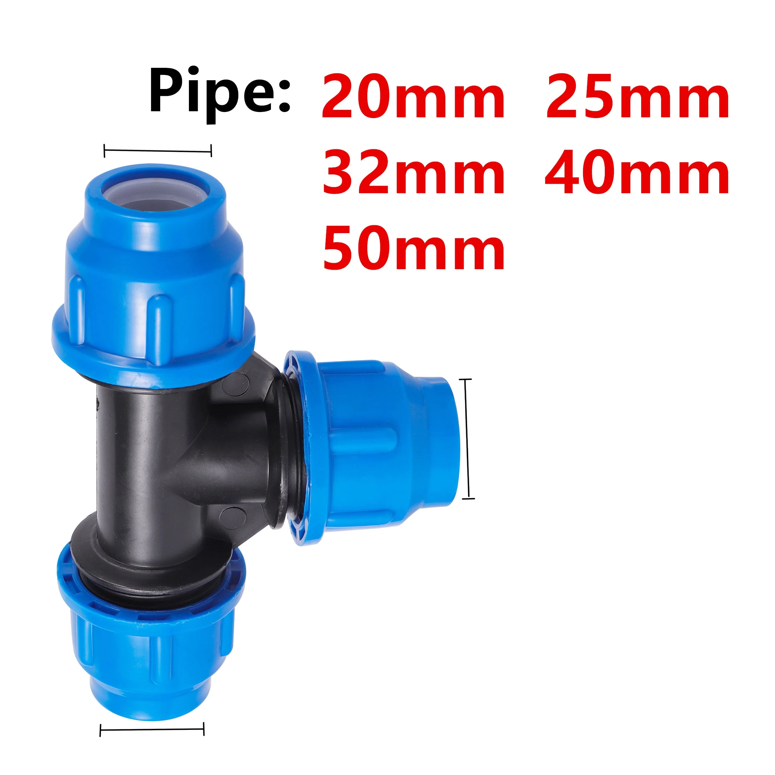 20/25/32/40/50mm PE Schlauch Quick Connector T Quer Gerade Ellenbogen End Kappe DN25 DN32 DN40 DN50 Rohr Direkt Schnell Joint 1Pc