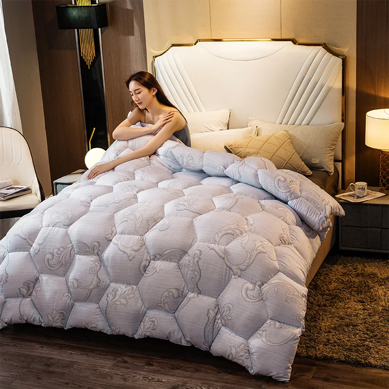 

Colorful Style Thick And Warm Quilt King Queen Full Size Comforter Washed Cotton Down Duvet Quilt 4 Seasons Luxury Style Quilt