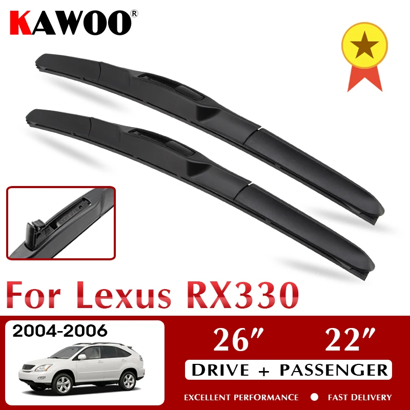 

KAWOO Wiper Front Car Wiper Blades For Lexus RX330 2004-2006 Windshield Windscreen Front Window Accessories 26"+22" LHD RHD