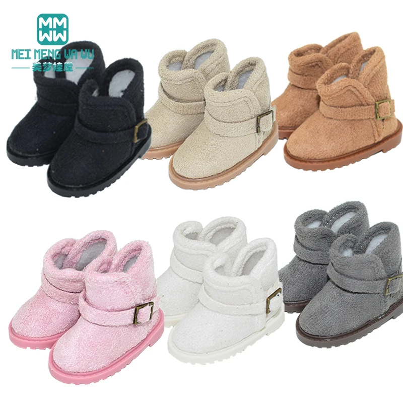 5.6cm*2.6cm Mini Toys Doll shoes Fashion wool boots, snow boots for EXO 1/6 BJD YOSD doll accessories