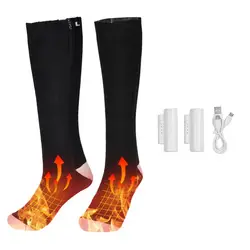 Winter Electric Heating Socks USB Rechargeable Thermal Warm Sock With Battery 3 Speeds Temperature Adjustment Foot Warmer