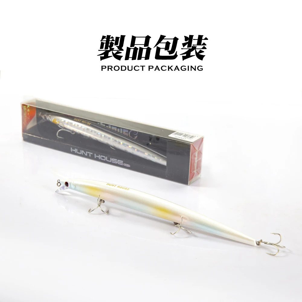 Hunthouse hard fishing lure long casting jerk minnow floating pesca jerkbaits body steel stainless hardcore 210mm/34 trolling