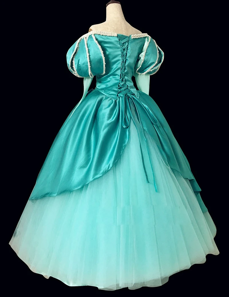 Disfraz de princesa Ariel sirena hecho a medida con vestido de perlas para mujeres adultas fiesta de Halloween