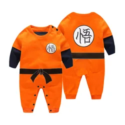 Roupas de bebê macacão meninos meninas macacão algodão dos desenhos animados goku macio macacão roupas festival crianças traje 0-3y