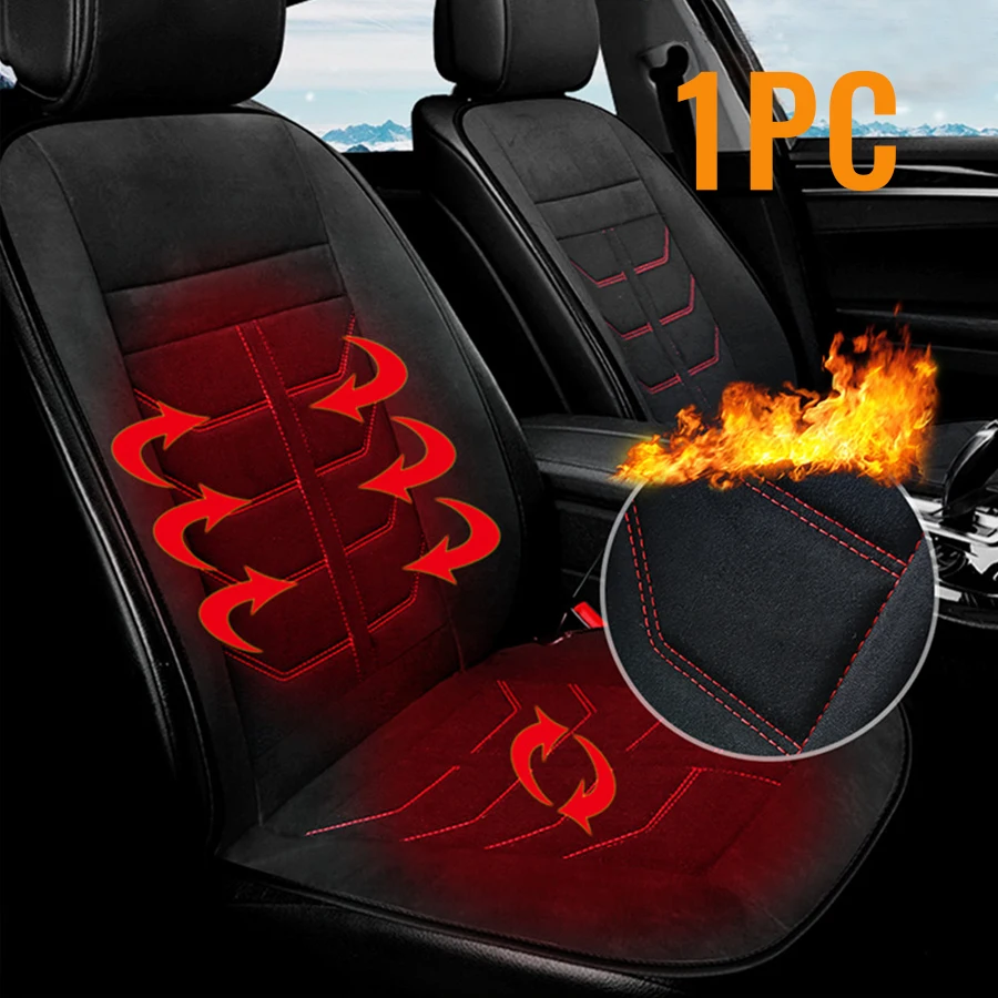 

Universal Car Front Seat Heating Cushion Winter Plush 12V DC Electric single heating pad