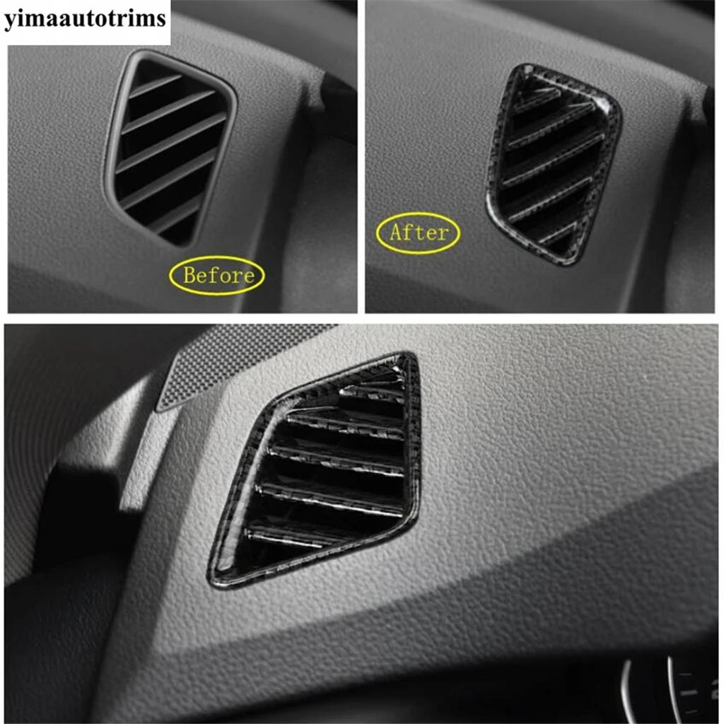 Dashboard Air AC Conditioning Vent Outlet Frame Cover Trim For Audi A4 B9 / A5 2016 - 2020 ABS Carbon Fiber Accessories Interior