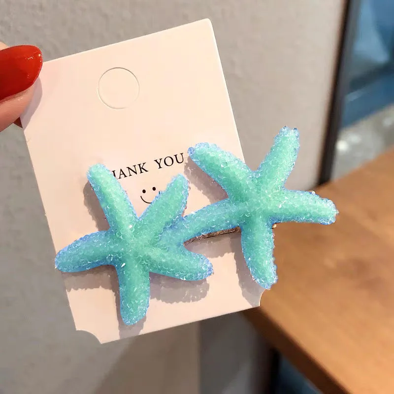 Candy Color Starfish Barrette Hairpin Hair Clip Dukbill Toothed Hair Clip Bobby Pin Lady Barrette Hair Accessories