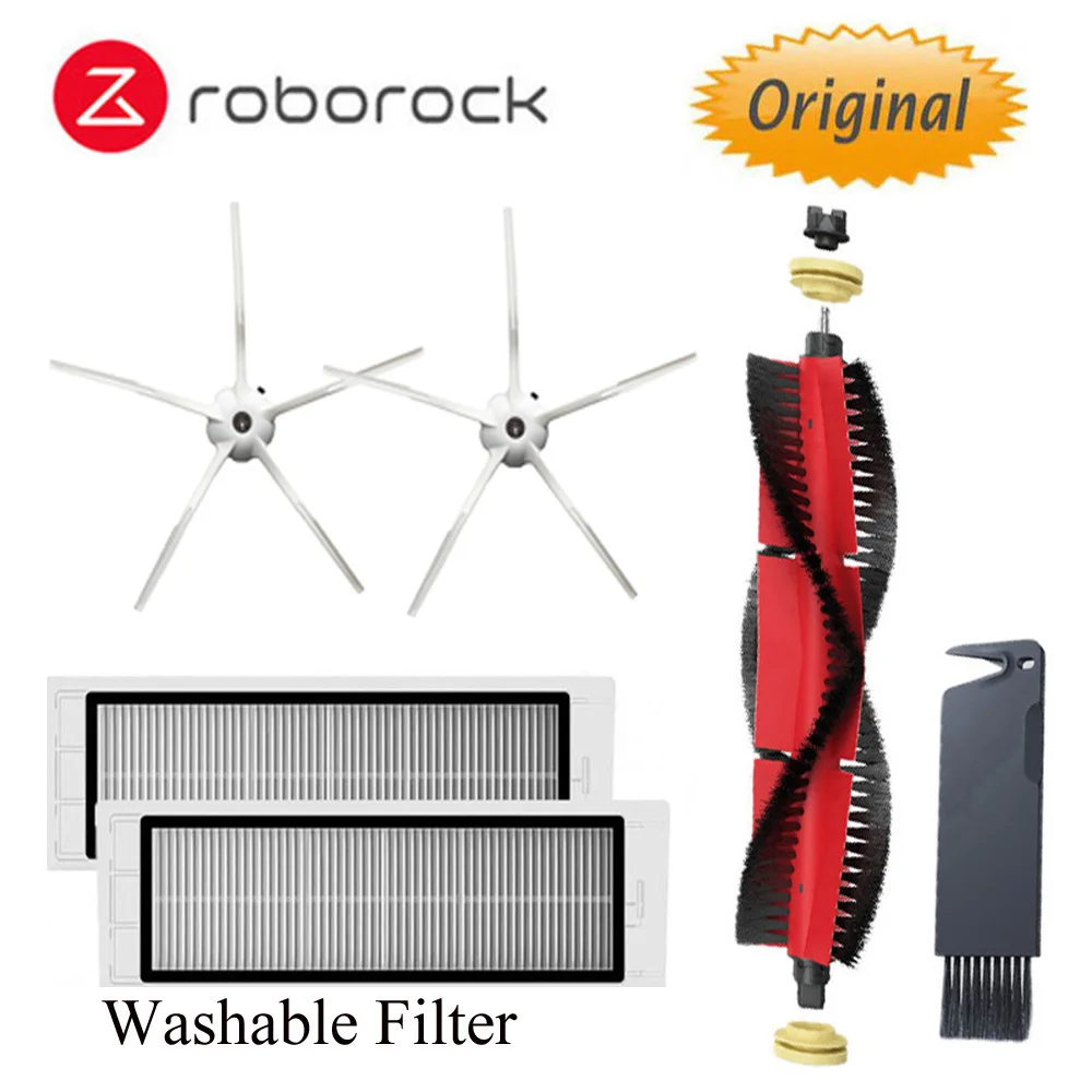 Original Roborock 2020 New Detachable Main Brush,5 Arms Silicon Side Brush Roll Brush For Roborock S4 E4 S50 S5MAX S6 S6MAX