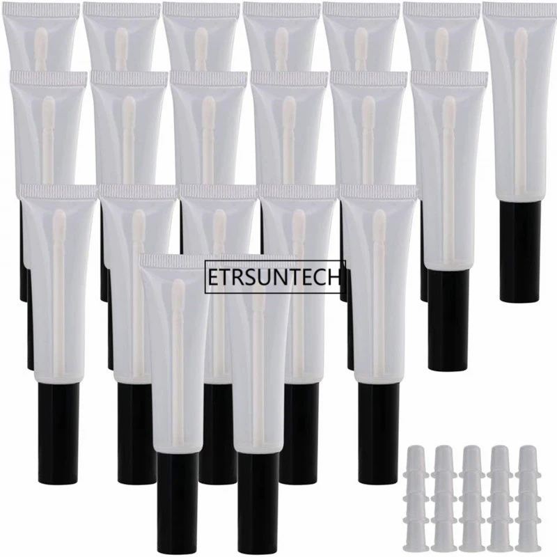 

50 шт. тюбиков для губ 15 мл, с аппликатором, пустые пластиковые контейнеры, прозрачные, для помады, модные, стильные, F2578